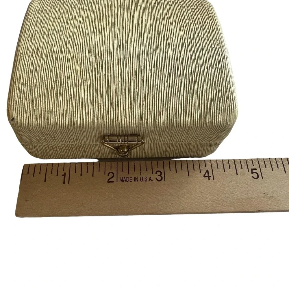 Vinyl Padded Square Storage Box Jewelry/Trinket Box Hinged Lid 5 Sections Lined